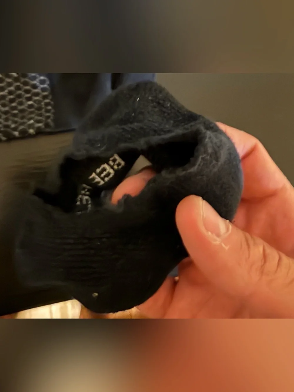 Bombas Black Low-Cut Athletic Socks with White Pattern L/XL